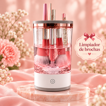 Set de brochas de maquillaje con mangos rosados