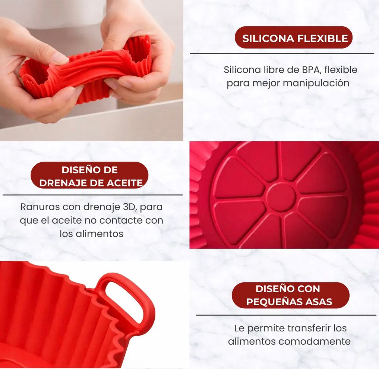 Molde de Silicona para Airfryer - Pack x2 Unidades