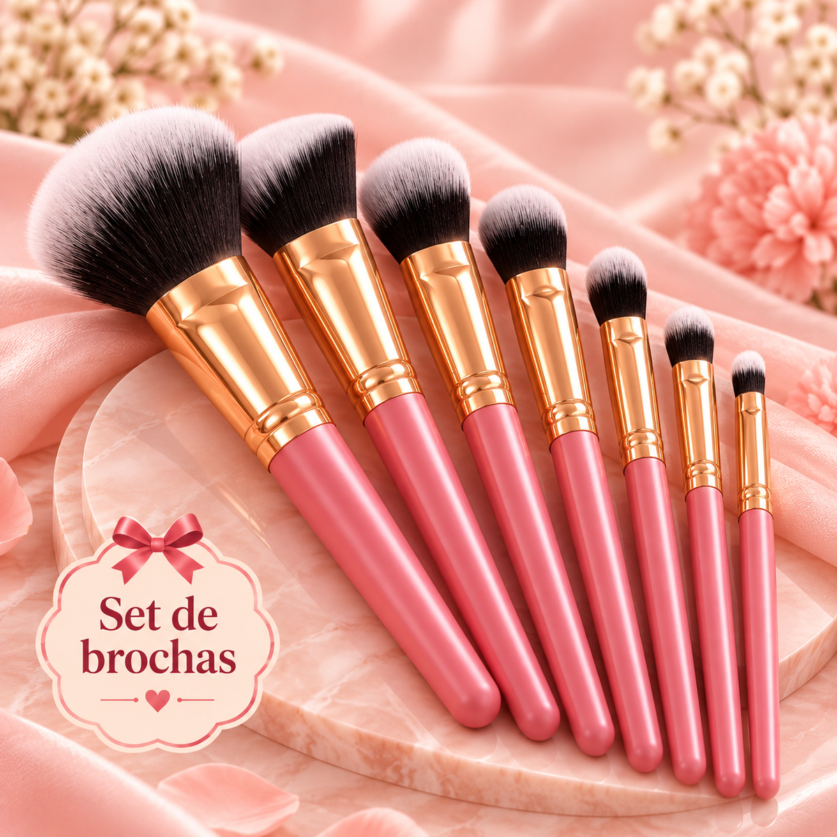 Combo Día de la Madre con limpiador de brochas, espejo LED y brochas de regalo