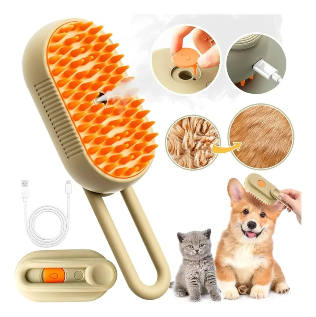 Kit Completo para Mascotas - Cepillo de Vapor + Quitapelos + Pelota Saltarina de Regalo