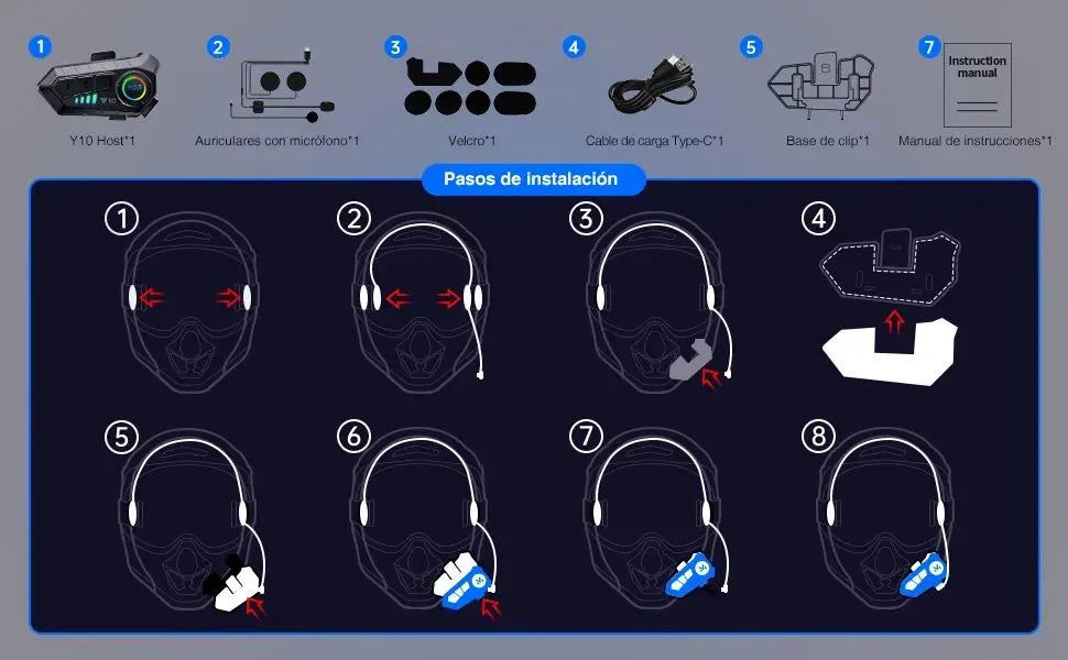 Auricular Inalámbrico para Casco de Moto Y10