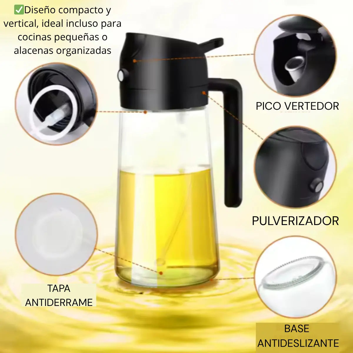 Rociador Dosificador de Aceite 2 en 1
