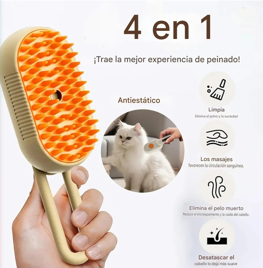 Kit Completo para Mascotas - Cepillo de Vapor + Quitapelos + Pelota Saltarina de Regalo