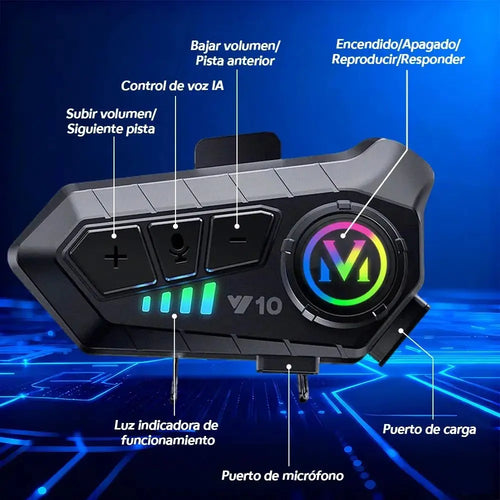 Auricular Inalámbrico para Casco de Moto Y10
