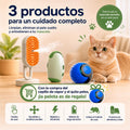 Kit Completo para Gatos - Cepillo de Vapor + Quitapelos Portátil + Pelota Interactiva de Regalo