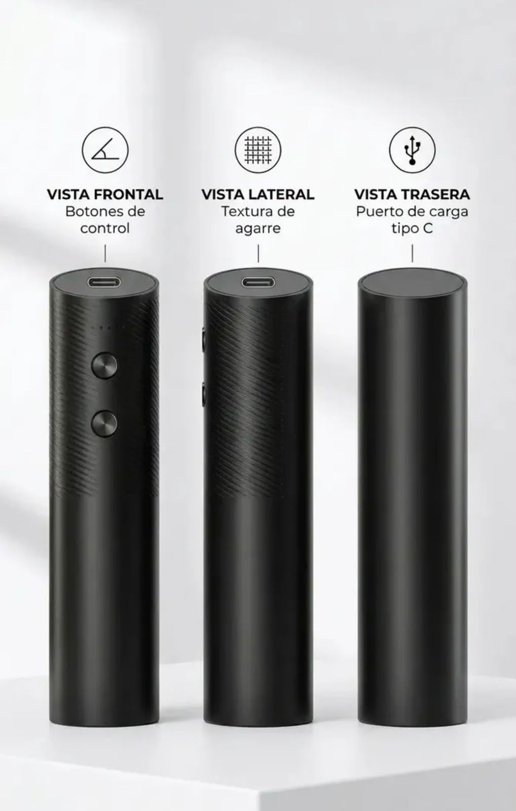 Sacacorcho eléctrico recargable con cable USB tipo C