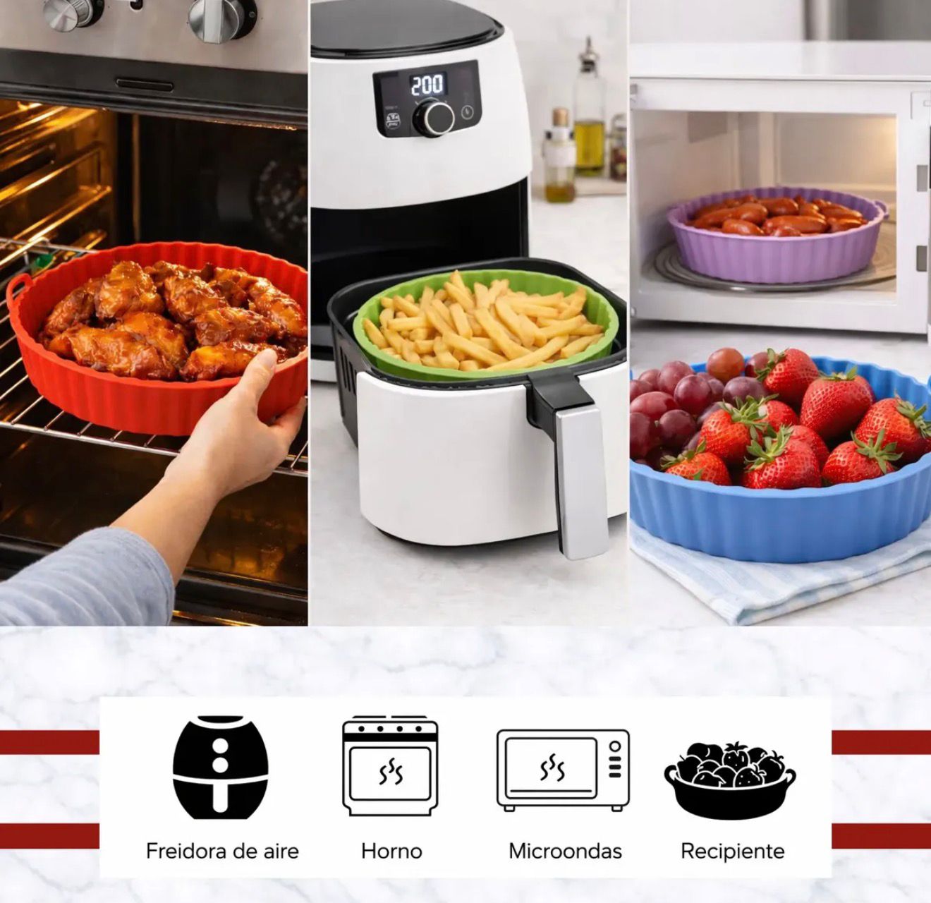 Molde de Silicona para Airfryer - Pack x2 Unidades