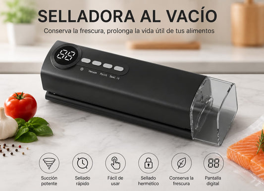 Selladora Al Vacío Inflador Inalámbrica Automática