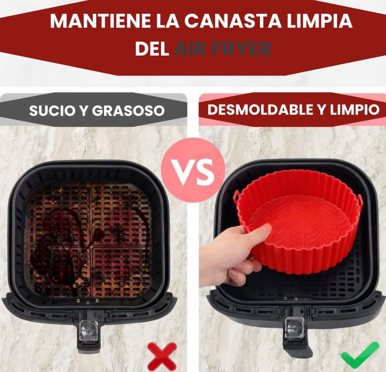 Molde de Silicona para Airfryer - Pack x2 Unidades